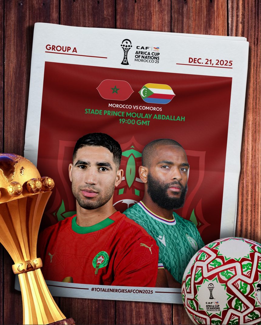 CAN 2025 : Le Maroc remporte son match d’ouverture face aux Comores (2-0)